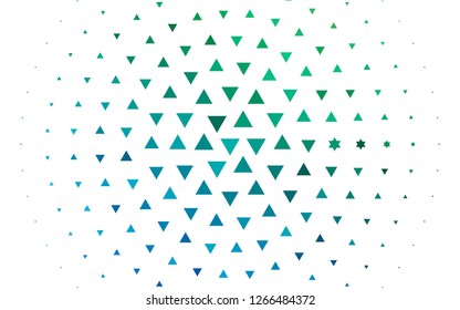 Light Blue, Green vector background with triangles. Modern abstract illustration with colorful triangles. Pattern for commercials.