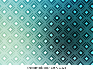 Light Blue, Green vector background with lines, rhombuses. Modern geometric abstract illustration with lines, squares. Pattern for ads, posters, banners.