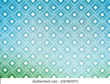 Light Blue, Green vector background with lines, rhombuses. Colorful decorative design in simple style with lines, rhombuses. Best design for your ad, poster, banner.