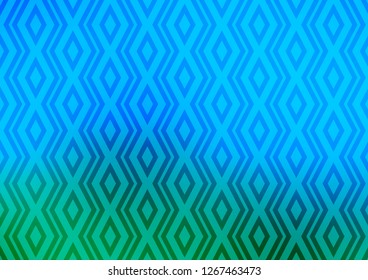 Light Blue, Green vector background with lines, rhombuses. Shining colorful illustration with lines, rectangles. Best design for your ad, poster, banner.