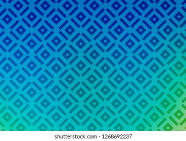Light Blue, Green vector background with lines, rhombuses. Colorful illustration with lines, cubes on abstract template. Pattern for ads, posters, banners.