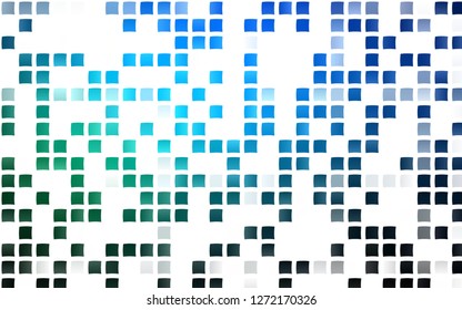 Light Blue, Green vector background with rectangles. Decorative design in abstract style with rectangles. Best design for your ad, poster, banner.