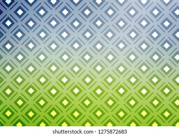 Light Blue, Green vector background with lines, rhombuses. Colorful decorative design in simple style with lines, rhombuses. Best design for your ad, poster, banner.
