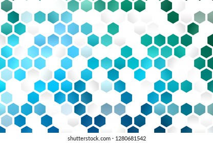 Light Blue, Green vector background with hexagons. White background with colorful hexagons. Pattern for texture of wallpapers.
