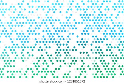 Light Blue, Green vector background with hexagons. Abstract illustration with colorful hexagons. New template for your brand book.