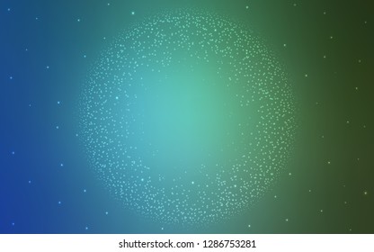 Light Blue, Green vector background with galaxy stars. Modern abstract illustration with Big Dipper stars. Smart design for your business advert.