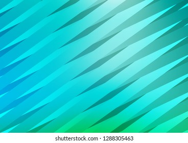 Light Blue, Green vector background with straight lines. Shining colored illustration with narrow lines. The template can be used as a background.