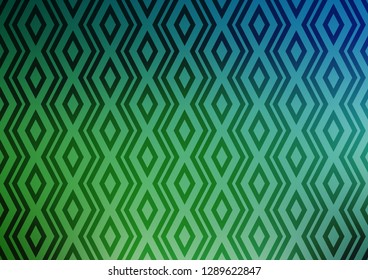 Light Blue, Green vector background with lines, rhombuses. Colorful illustration with lines, cubes on abstract template. Smart design for your business advert.