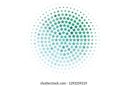 Light Blue, Green vector background with colored stars. Shining colored illustration with stars. The pattern can be used for websites.