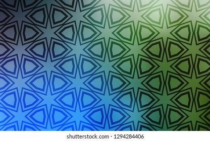 Light Blue, Green vector background with colored stars. Decorative illustration with stars on abstract template. Pattern for websites, landing pages.