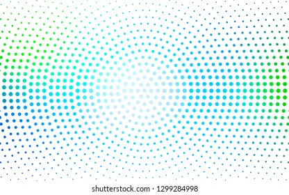 Light Blue, Green vector  background with spots. Blurred decorative design in abstract style with bubbles. Pattern for futuristic ad, booklets.