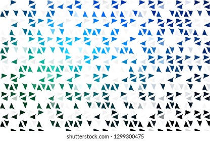 Light Blue, Green vector background with triangles. Glitter abstract illustration with triangular shapes. Modern template for your landing page.