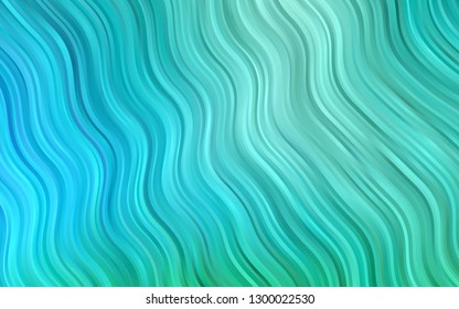Light Blue, Green vector background with bent ribbons. Colorful abstract illustration with gradient lines. A completely new template for your business design.