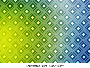 Light Blue, Green vector background with lines, rhombuses. Shining colorful illustration with lines, rectangles. Pattern for business booklets, leaflets.