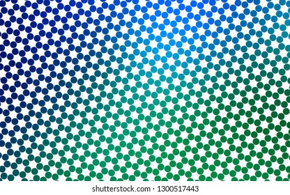 Light Blue, Green vector background with bubbles. Abstract illustration with colored bubbles in nature style. Template for your brand book.
