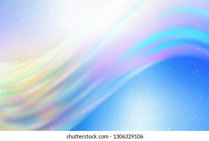 Light Blue, Green vector background with astronomical stars. Space stars on blurred abstract background with gradient. Smart design for your business advert.