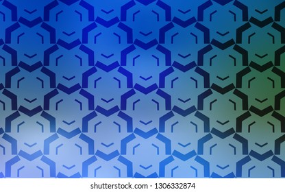 Light Blue, Green vector background with bent lines. Geometric illustration in abstract style with gradient.  Colorful wave pattern for your design.