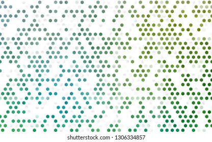 Light Blue, Green vector background with hexagons. Abstract illustration with colorful hexagons. New template for your brand book.