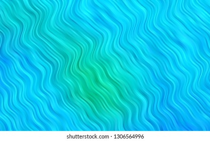 Light Blue, Green vector background with bent lines. Shining crooked illustration in marble style. Textured wave pattern for backgrounds.