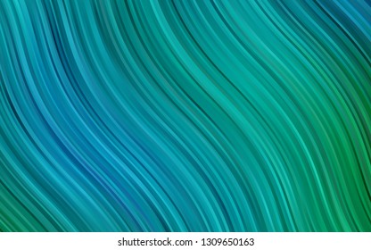 Light Blue, Green vector background with bent ribbons. An elegant bright illustration with gradient. Textured wave pattern for backgrounds.