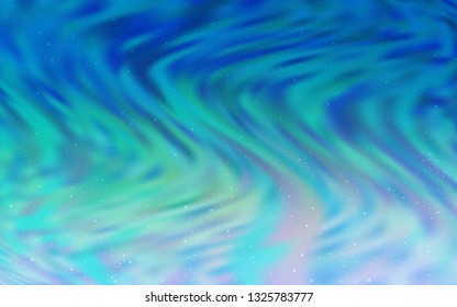 Light Blue, Green vector background with galaxy stars. Shining colored illustration with bright astronomical stars. Pattern for astrology websites.
