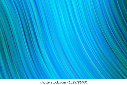 Light Blue, Green vector background with bent ribbons. Modern gradient abstract illustration with bandy lines. Brand new design for your ads, poster, banner.