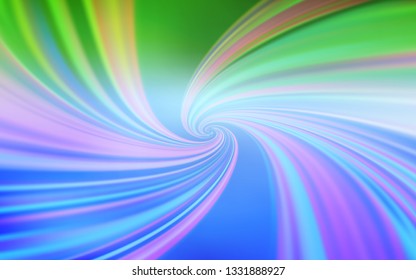 Light Blue, Green vector background with curved lines. Colorful geometric sample with gradient lines.  A completely new design for your business.