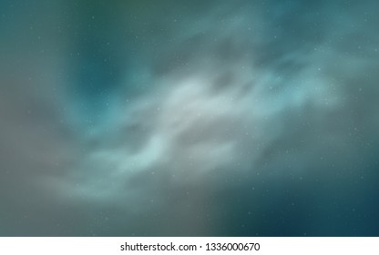 Light Blue, Green vector background with astronomical stars. Shining colored illustration with bright astronomical stars. Pattern for astrology websites.