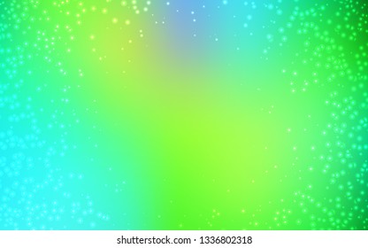 Light Blue, Green vector background with astronomical stars. Modern abstract illustration with Big Dipper stars. Template for cosmic backgrounds.