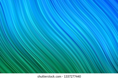 Light Blue, Green vector background with bent lines. Brand new colored illustration in marble style with gradient. The best blurred design for your business.