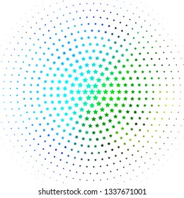 Light Blue, Green vector background with colorful stars. Colorful illustration in abstract style with gradient stars. Theme for cell phones.