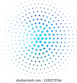 Light Blue, Green vector background with small and big stars. Colorful illustration in abstract style with gradient stars. Pattern for new year ad, booklets.