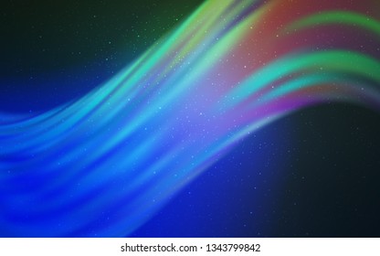 Light Blue, Green vector background with astronomical stars. Space stars on blurred abstract background with gradient. Best design for your ad, poster, banner.