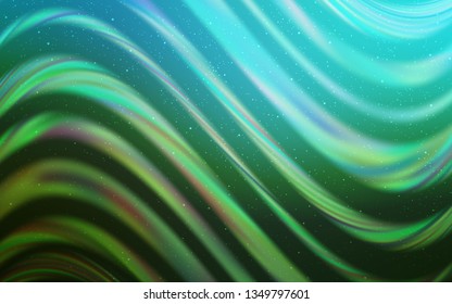 Light Blue, Green vector background with galaxy stars. Space stars on blurred abstract background with gradient. Best design for your ad, poster, banner.