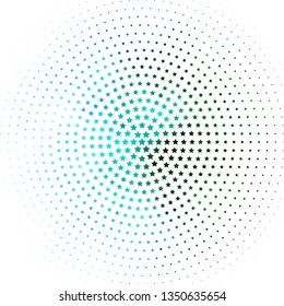 Light Blue, Green vector background with small and big stars. Shining colorful illustration with small and big stars. Theme for cell phones.