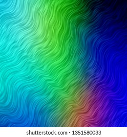 Light Blue, Green vector background with curves. Gradient illustration in simple style with bows. Best design for your ad, poster, banner.