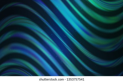 Light Blue, Green vector background with galaxy stars. Shining illustration with sky stars on abstract template. Best design for your ad, poster, banner.