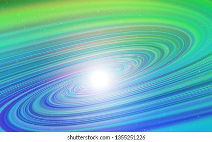 Light Blue, Green vector background with astronomical stars. Glitter abstract illustration with colorful cosmic stars. Pattern for astrology websites.