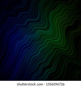 Light Blue, Green vector background with curves. Brand new colorful illustration with bent lines. Pattern for websites, landing pages.