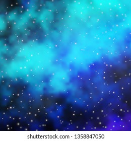 Light Blue, Green vector background with small and big stars. Colorful illustration with abstract gradient stars. Pattern for new year ad, booklets.