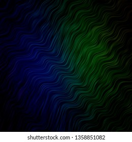 Light Blue, Green vector background with curves. Abstract illustration with bandy gradient lines. Best design for your posters, banners.