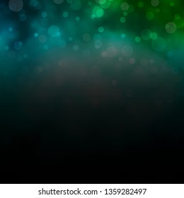 Light Blue, Green vector background with circles. Glitter abstract illustration with colorful drops. Pattern for wallpapers, curtains.