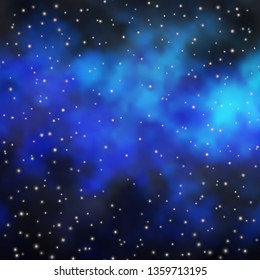Light Blue, Green vector background with colorful stars. Blur decorative design in simple style with stars. Design for your business promotion.