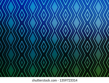Light Blue, Green vector background with lines, rhombuses. Colorful decorative design in simple style with lines, rhombuses. Best design for your ad, poster, banner.