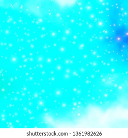 Light Blue, Green vector background with small and big stars. Modern geometric abstract illustration with stars. Design for your business promotion.