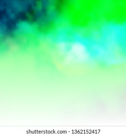 Light Blue, Green vector background with clouds. Shining illustration with abstract gradient clouds. Template for landing pages.
