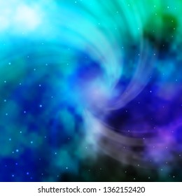 Light Blue, Green vector background with colorful stars. Decorative illustration with stars on abstract template. Pattern for new year ad, booklets.