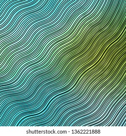 Light Blue, Green vector background with bent lines. Illustration in abstract style with gradient curved.  Template for your UI design.