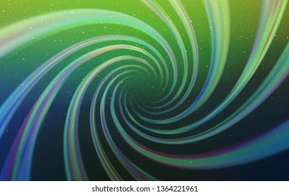 Light Blue, Green vector background with astronomical stars. Blurred decorative design in simple style with galaxy stars. Best design for your ad, poster, banner.