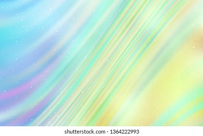 Light Blue, Green vector background with astronomical stars. Shining colored illustration with bright astronomical stars. Pattern for astronomy websites.